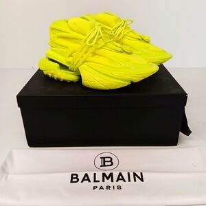 Balmain Men's Unicorn Low-Top Neoprene & Rubberized Chunky Sneakers - Neon